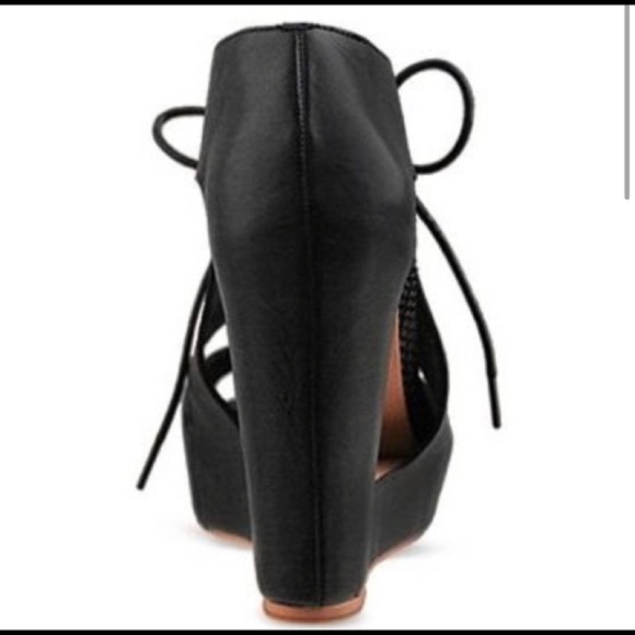 Matiko Paris Elena Marrone BLACK  Lace-Up Cutout Wedge  Platform Sandals 10 - Picture 9 of 17